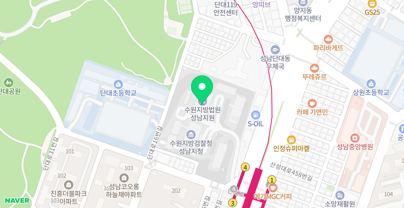 성남지원 위치 지도