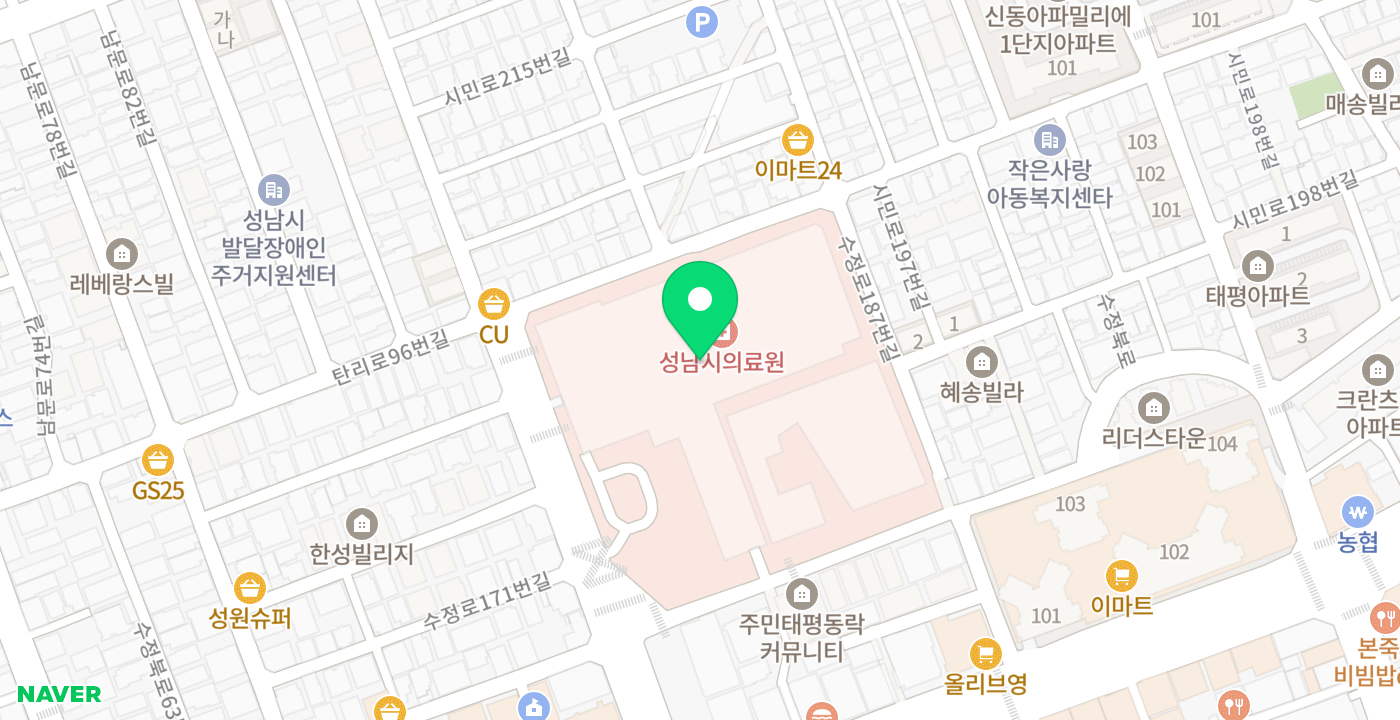 성남시의료원 위치 지도