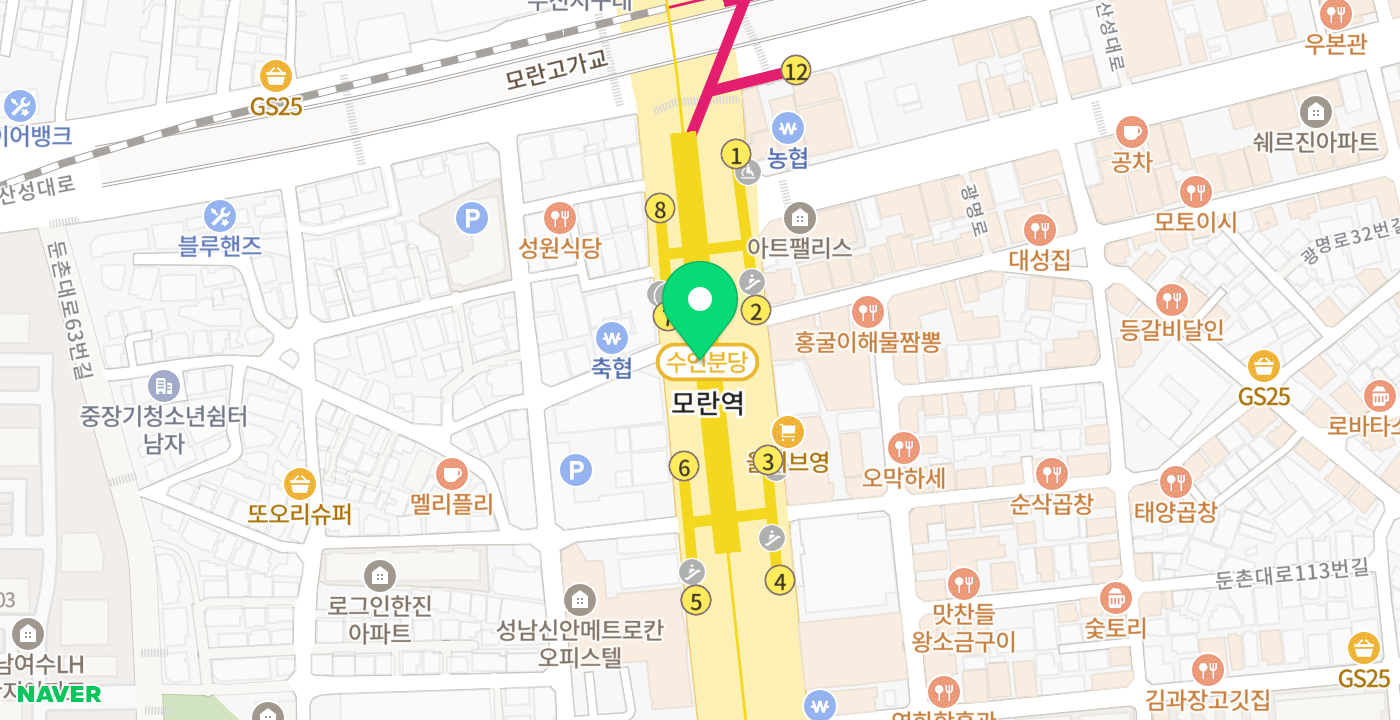 모란역사 위치 지도