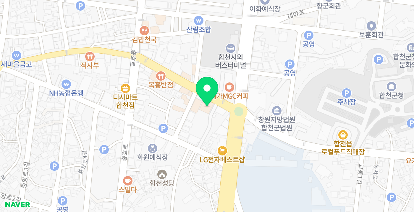 합천축협 본점 위치 지도