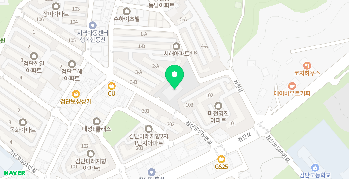 검단동 행정복지센터 위치 지도