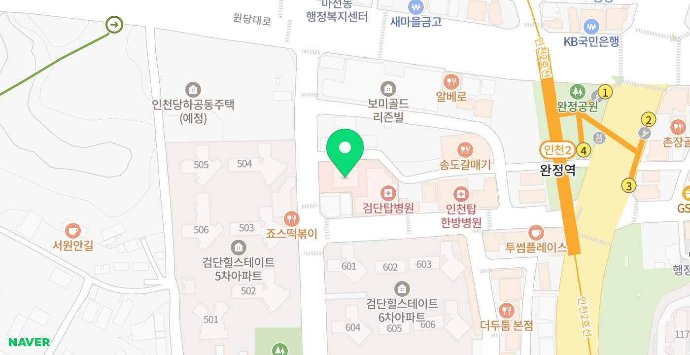 검단탑병원 위치 지도