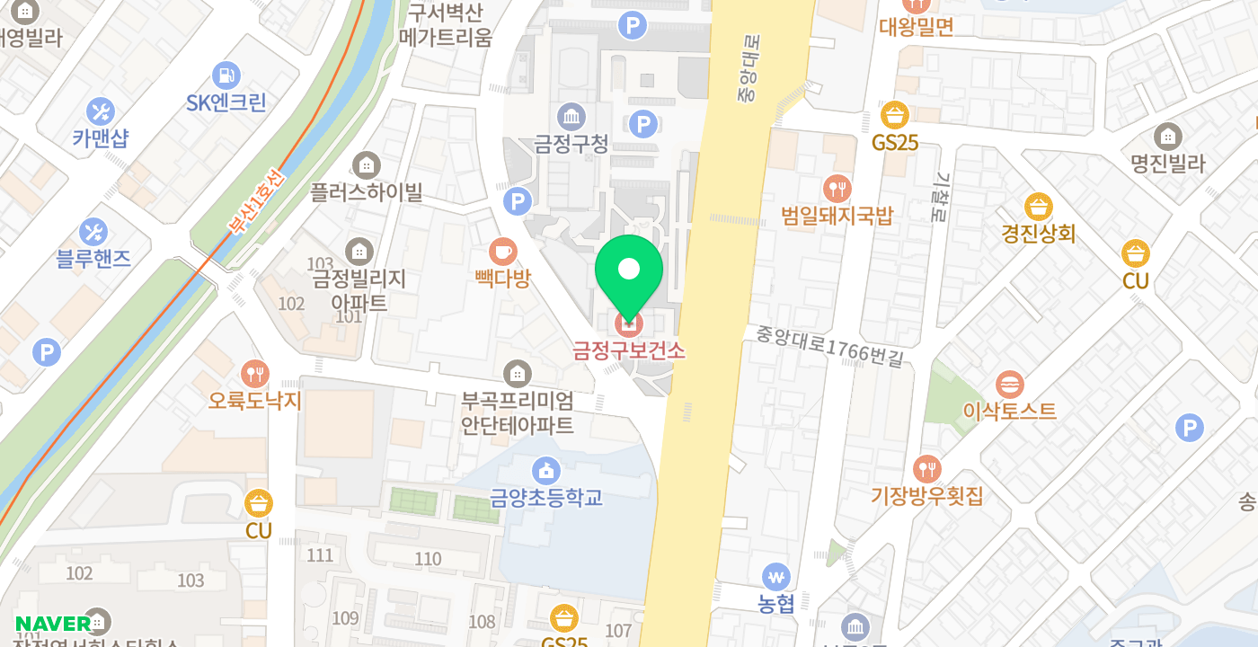 금정구청 본관1층 위치 지도