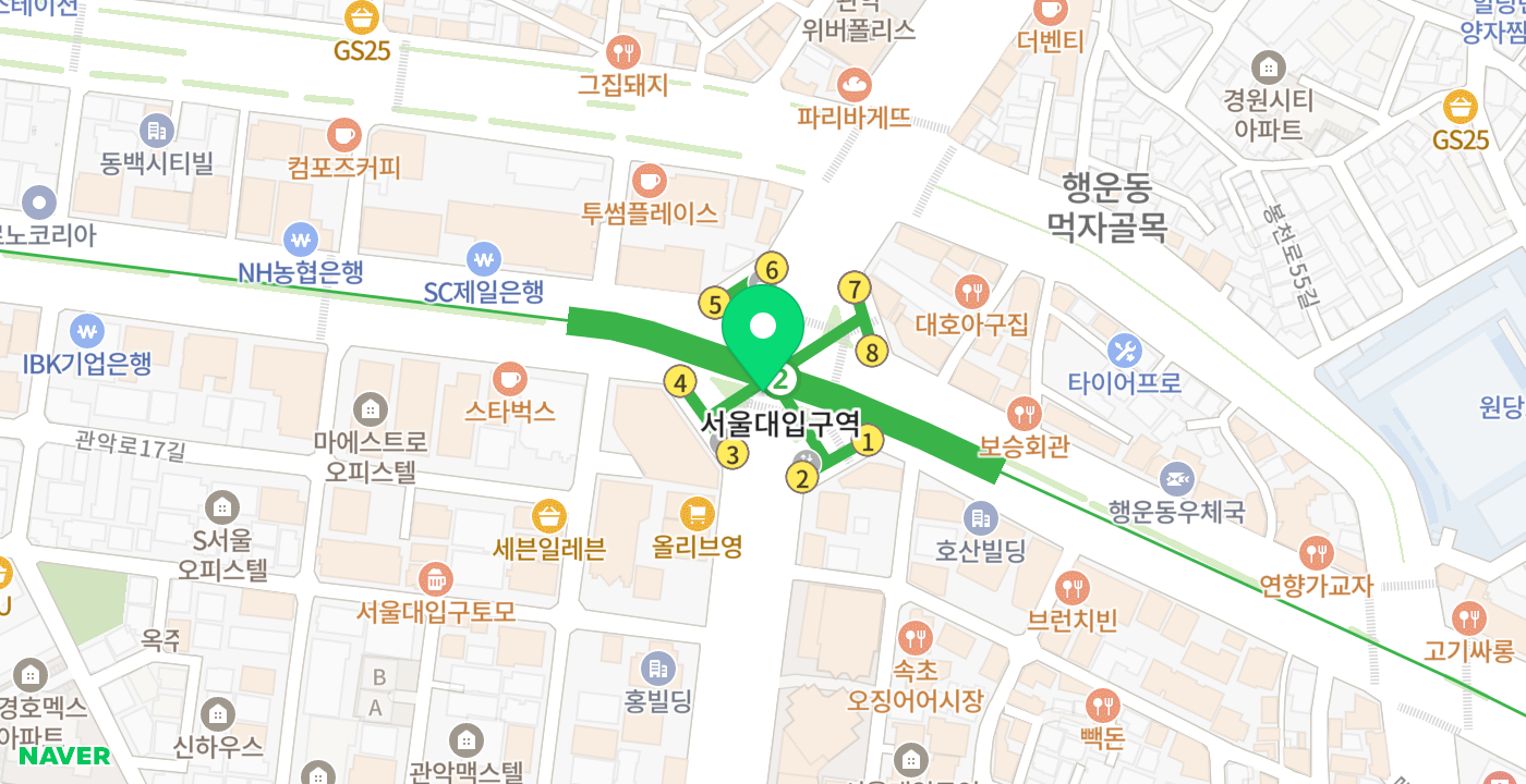 서울대입구역 위치 지도