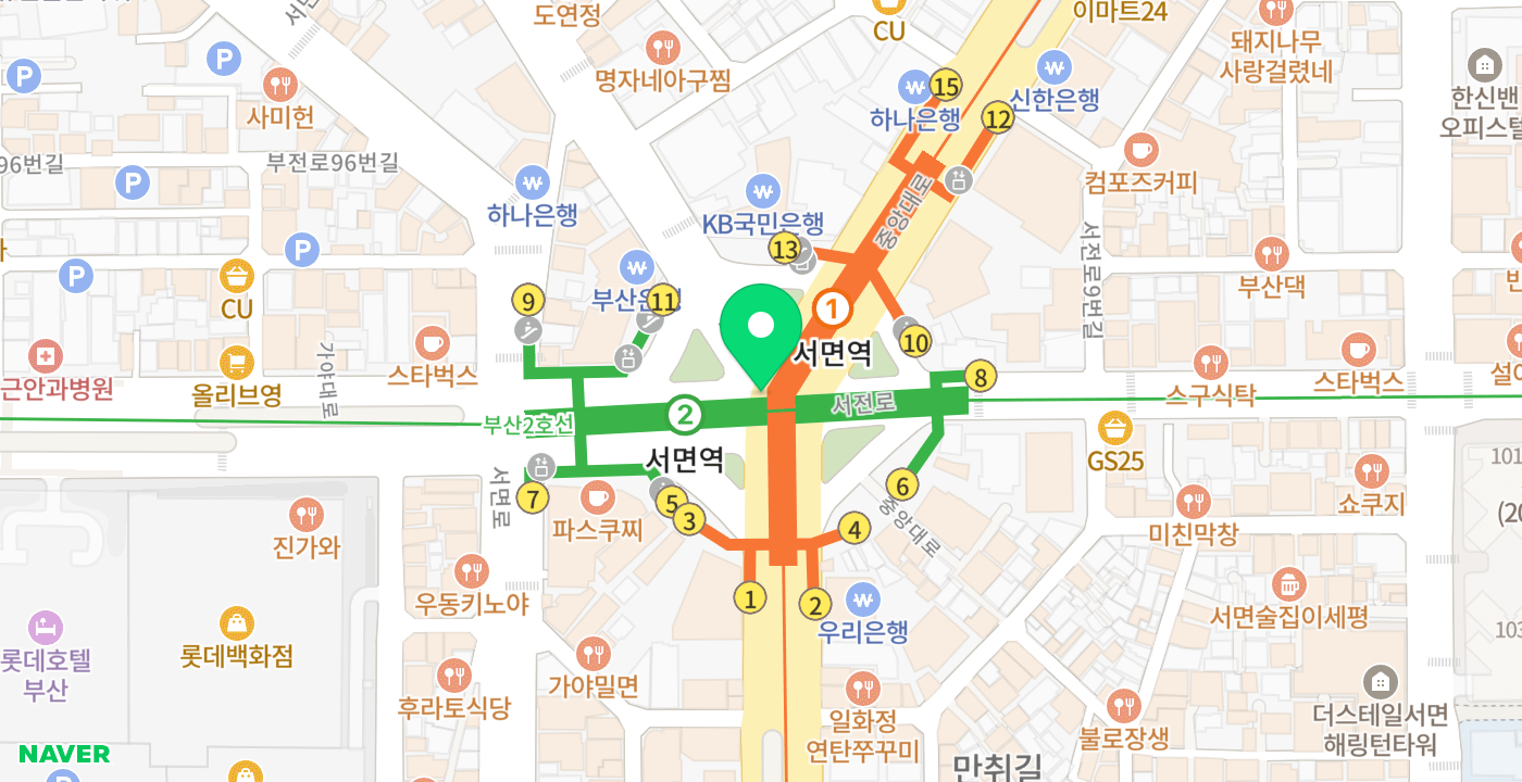 도시철도서면역 위치 지도