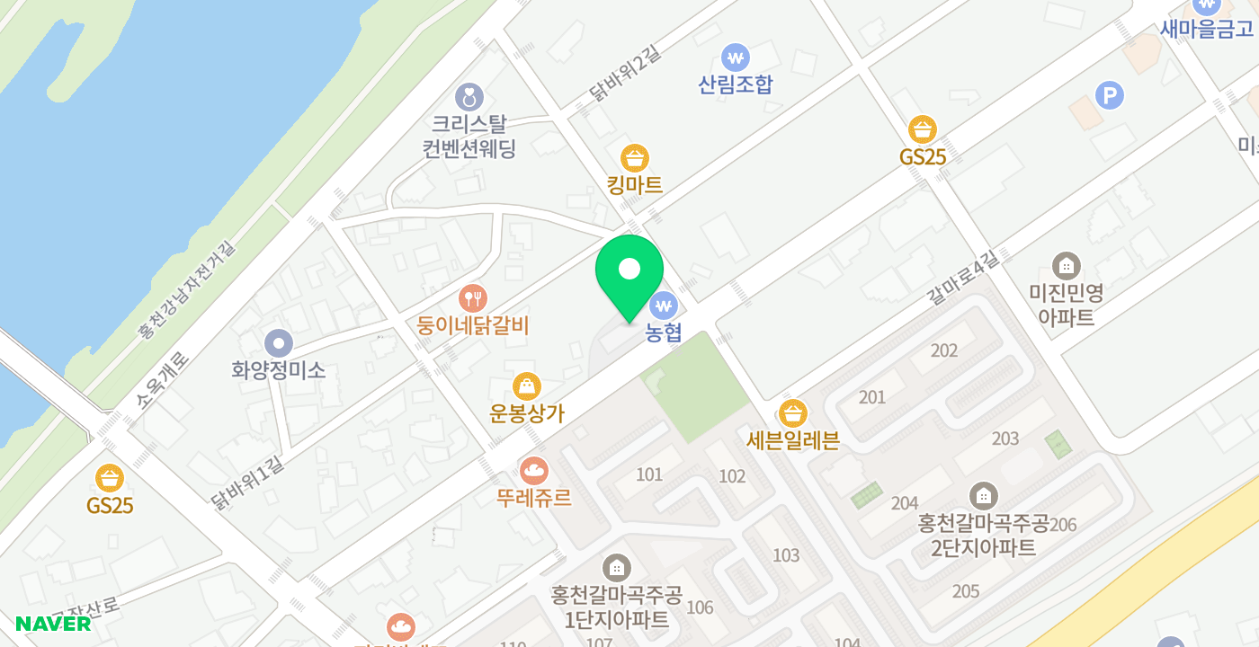 홍천농협 동부지점 KIOSK 위치 지도