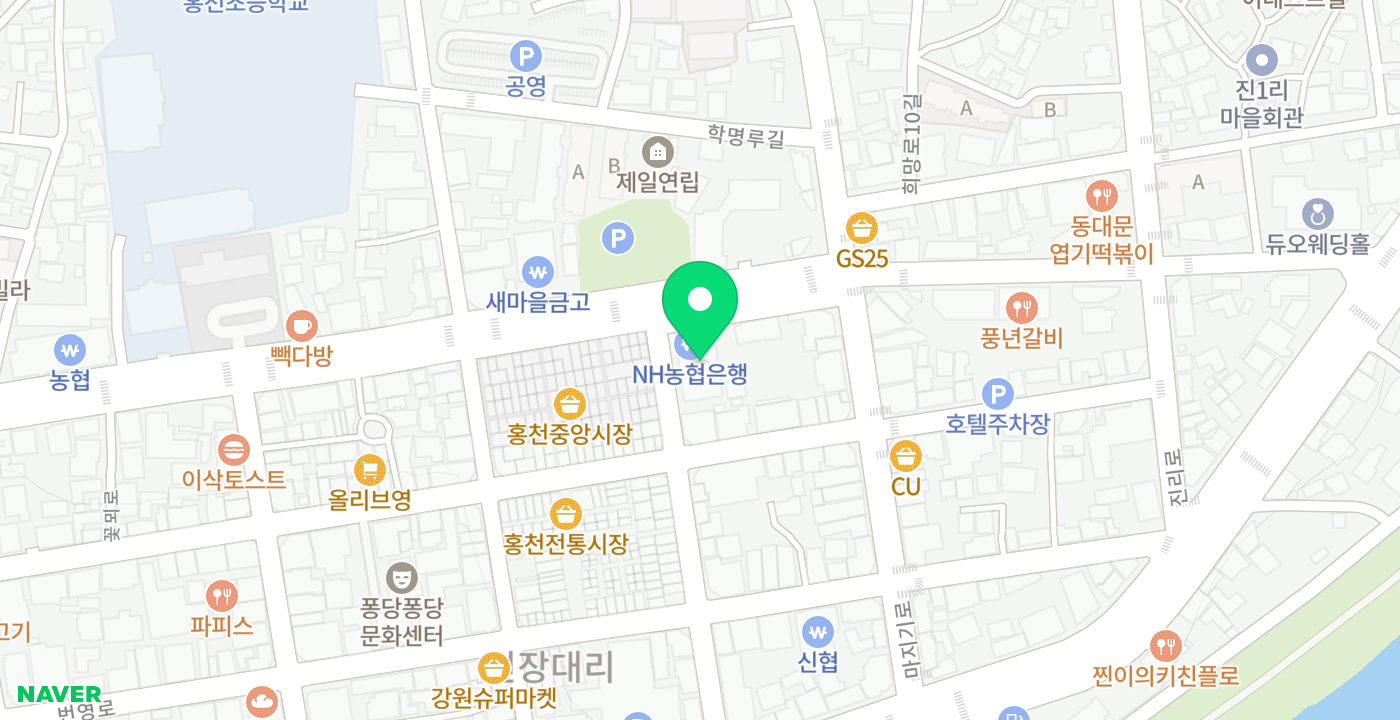 농협중앙회홍천군지부 KIOSK 위치 지도