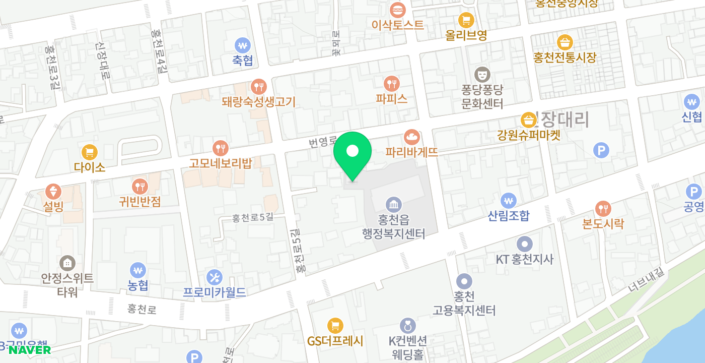 홍천읍사무소 3번 위치 지도