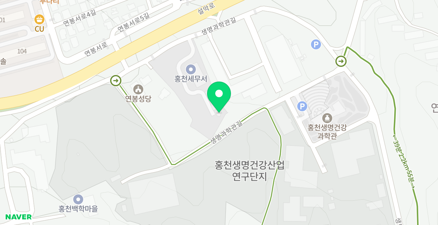 홍천세무서 KIOSK 위치 지도