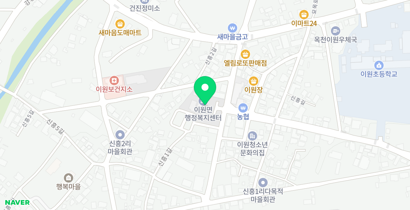 이원면무인발급 KIOSK 위치 지도
