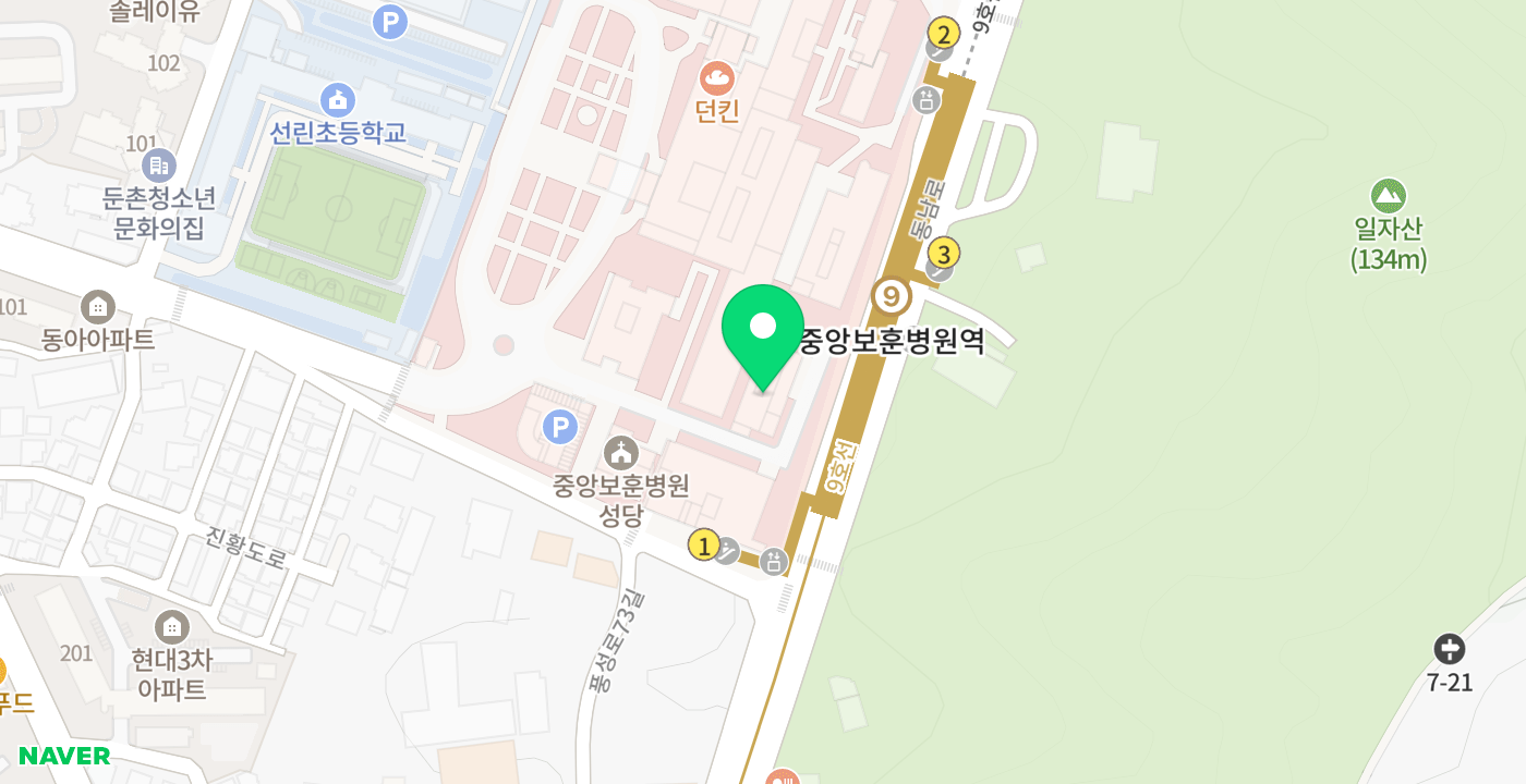 중앙보훈병원 위치 지도