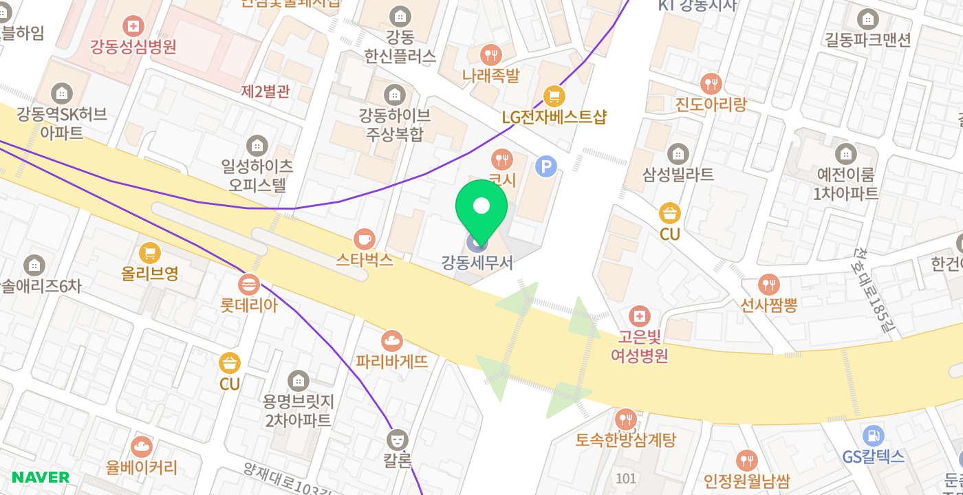 강동세무서 위치 지도