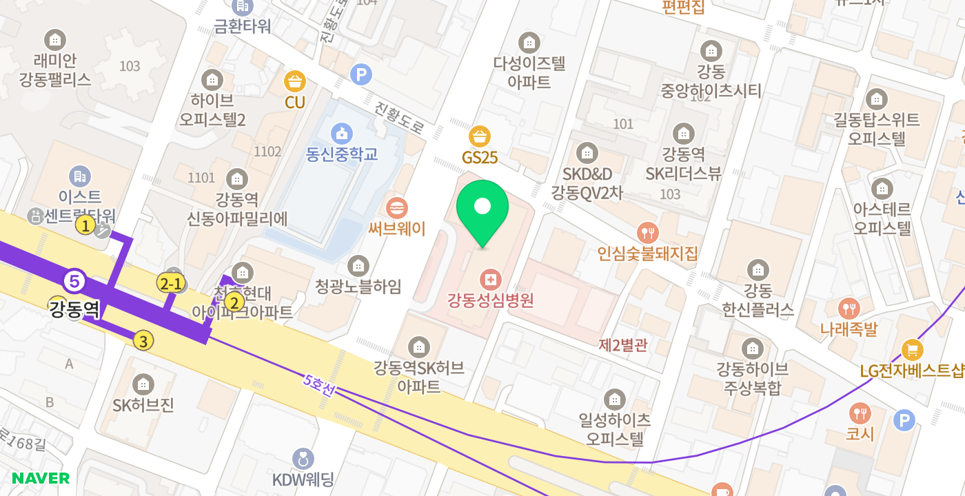 강동성심병원 위치 지도