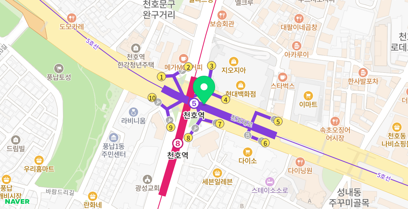 천호역 위치 지도