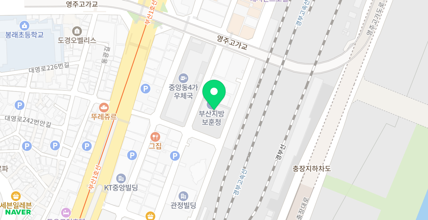 부산지방보훈청 위치 지도