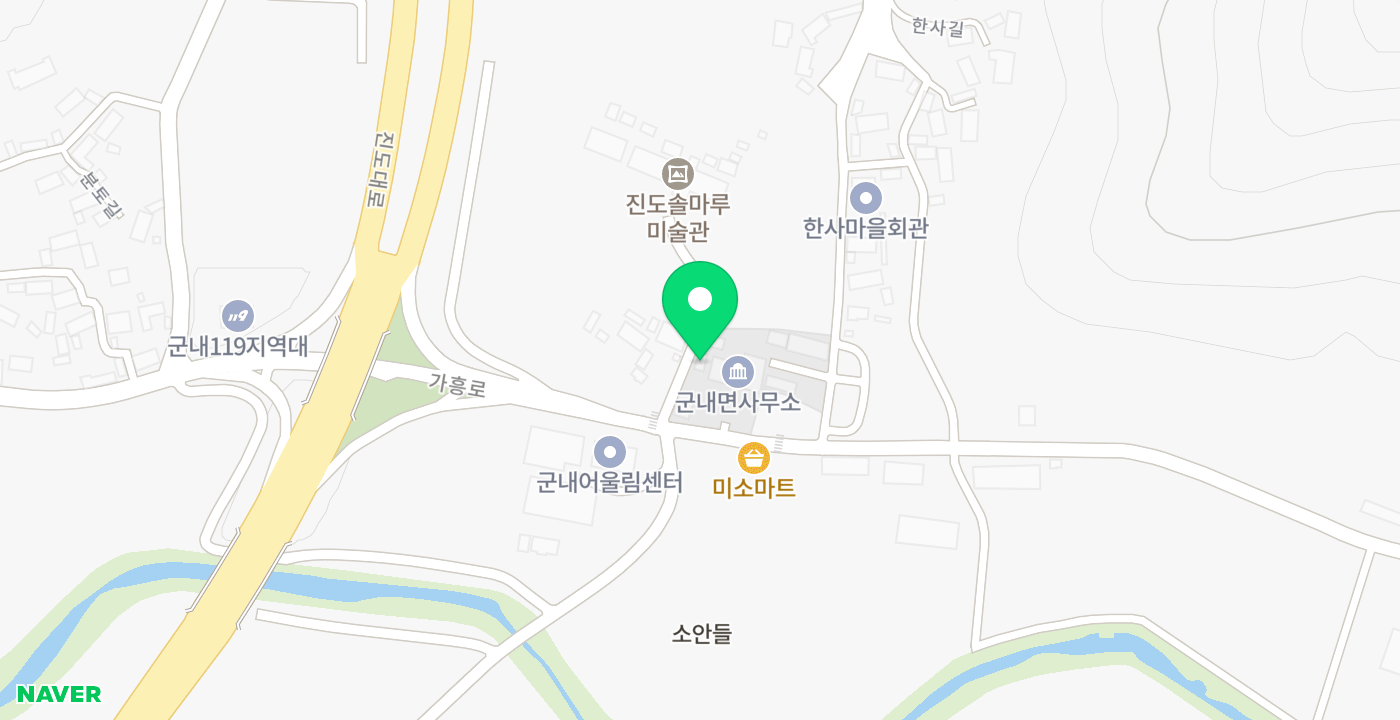 군내면사무소 위치 지도