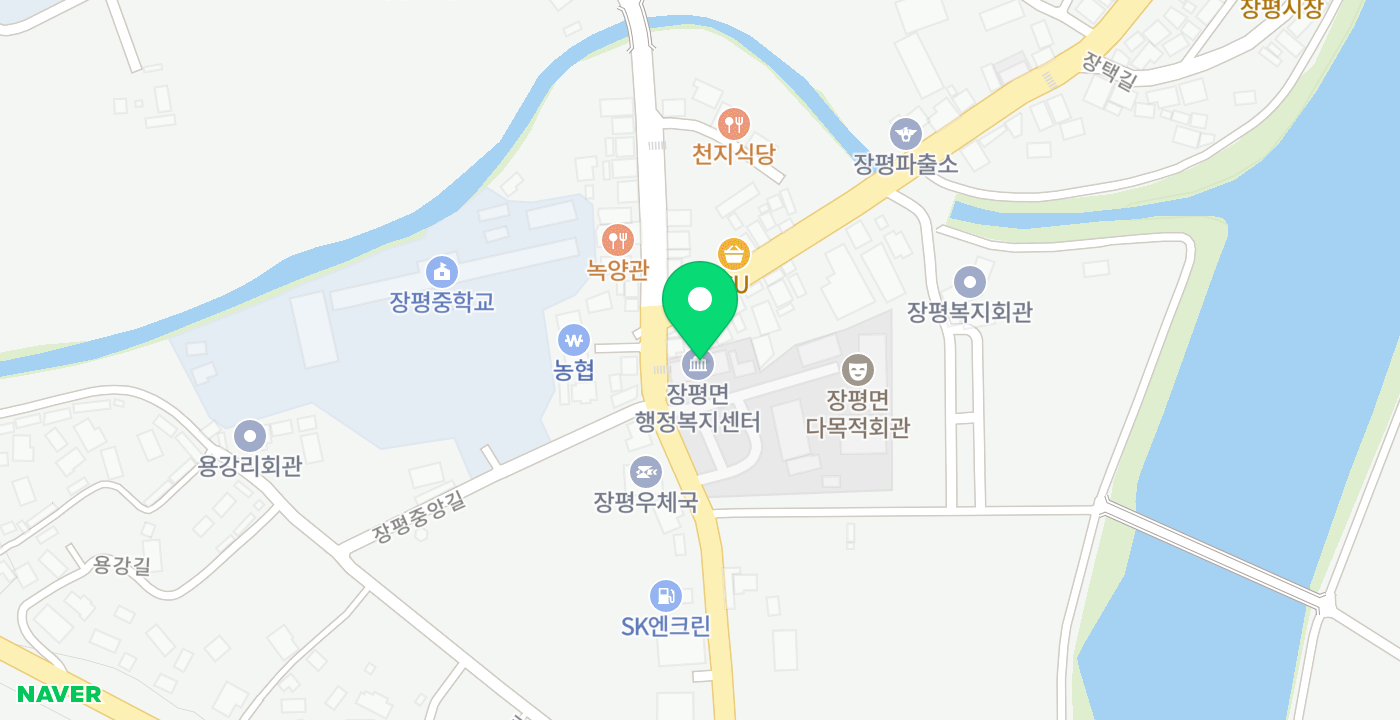 장평면 위치 지도