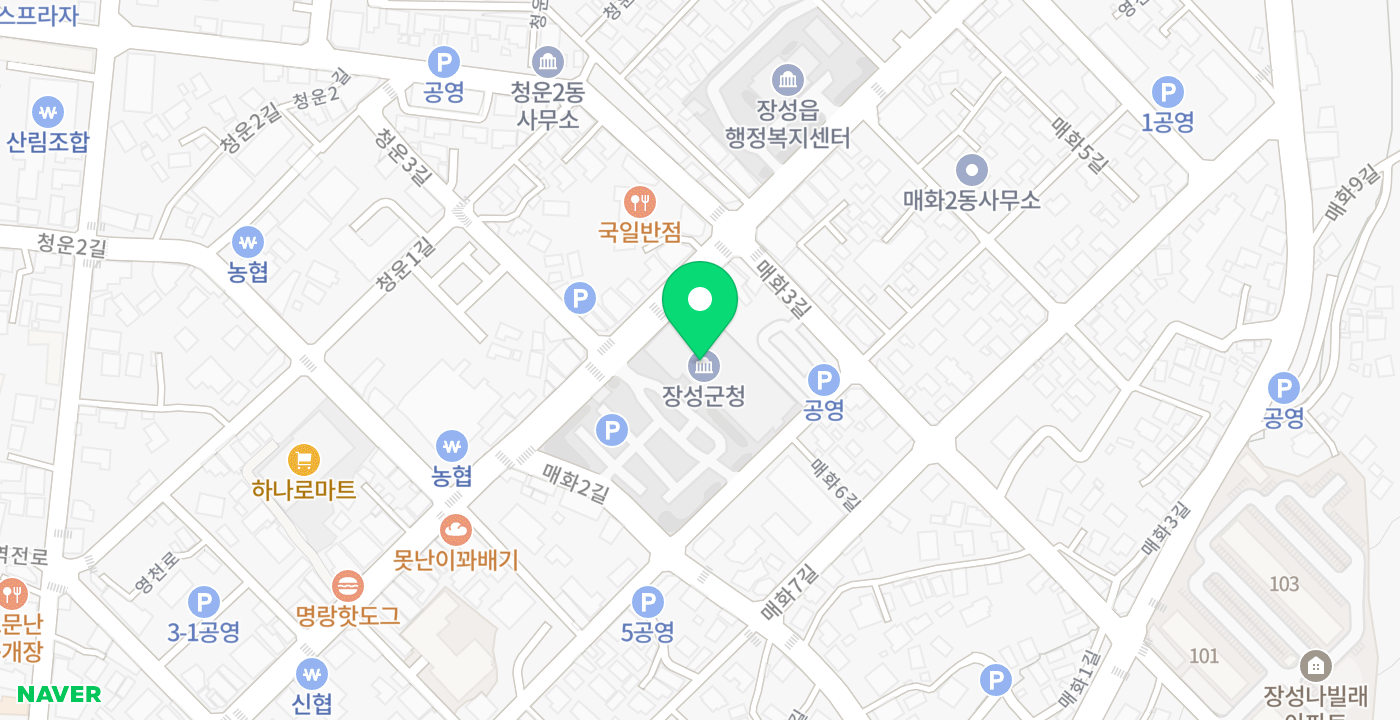 장성군청 로비 위치 지도
