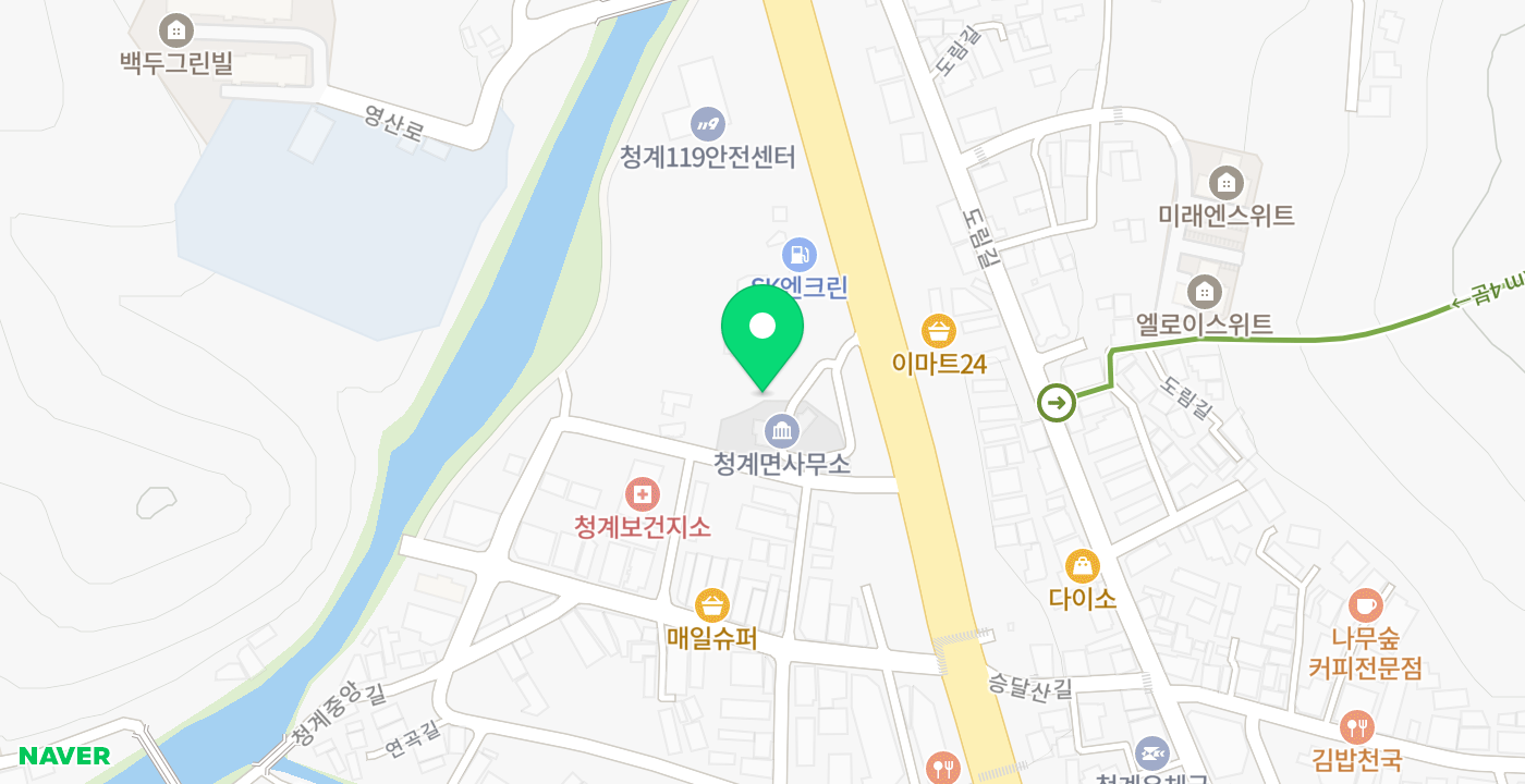 청계면사무소 입구 위치 지도