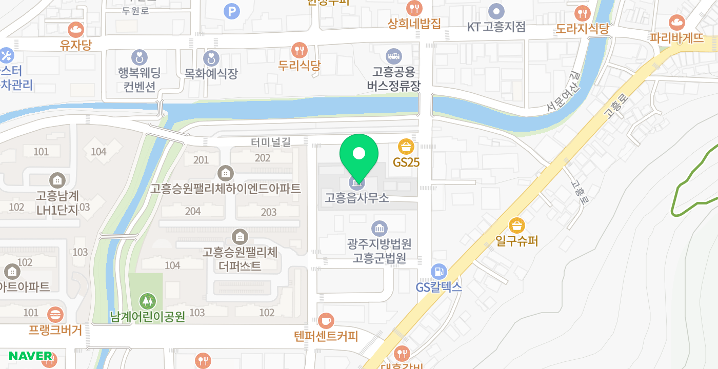 고흥읍_무인 위치 지도