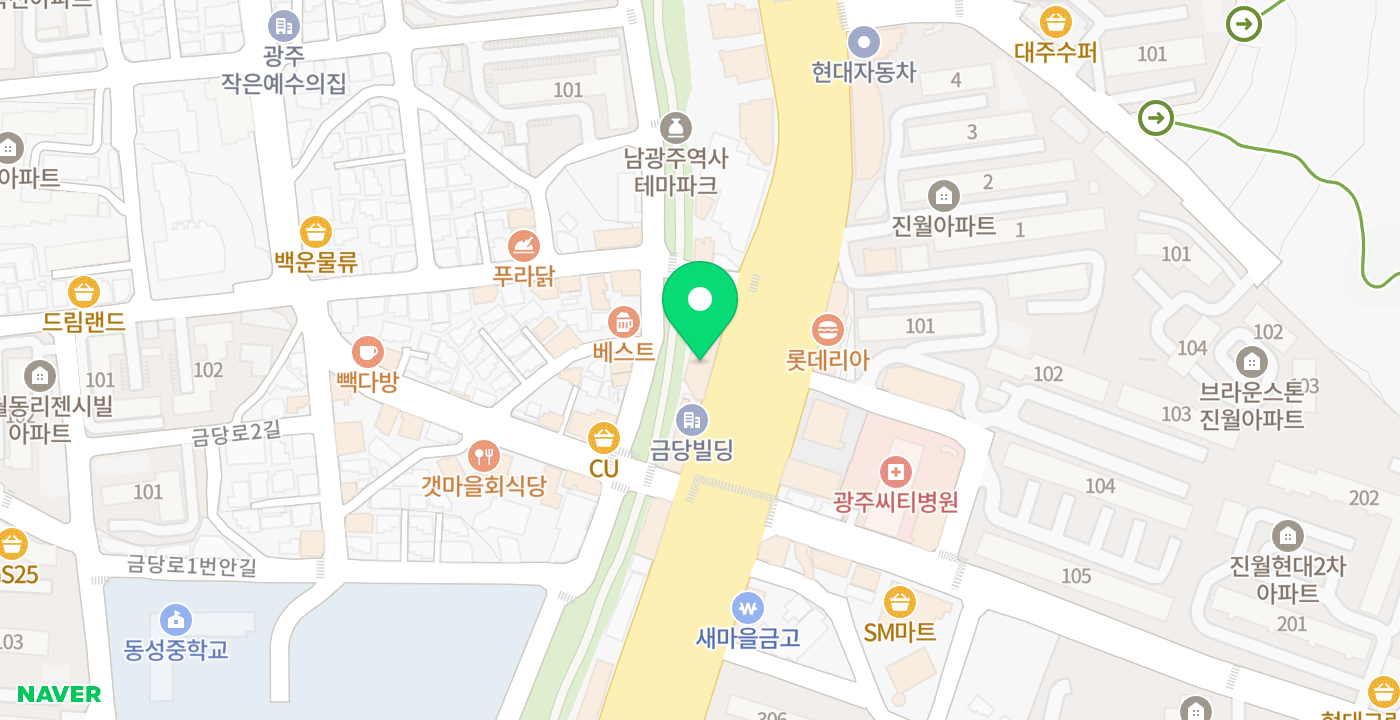 광주웨슬리신협 효덕점 위치 지도