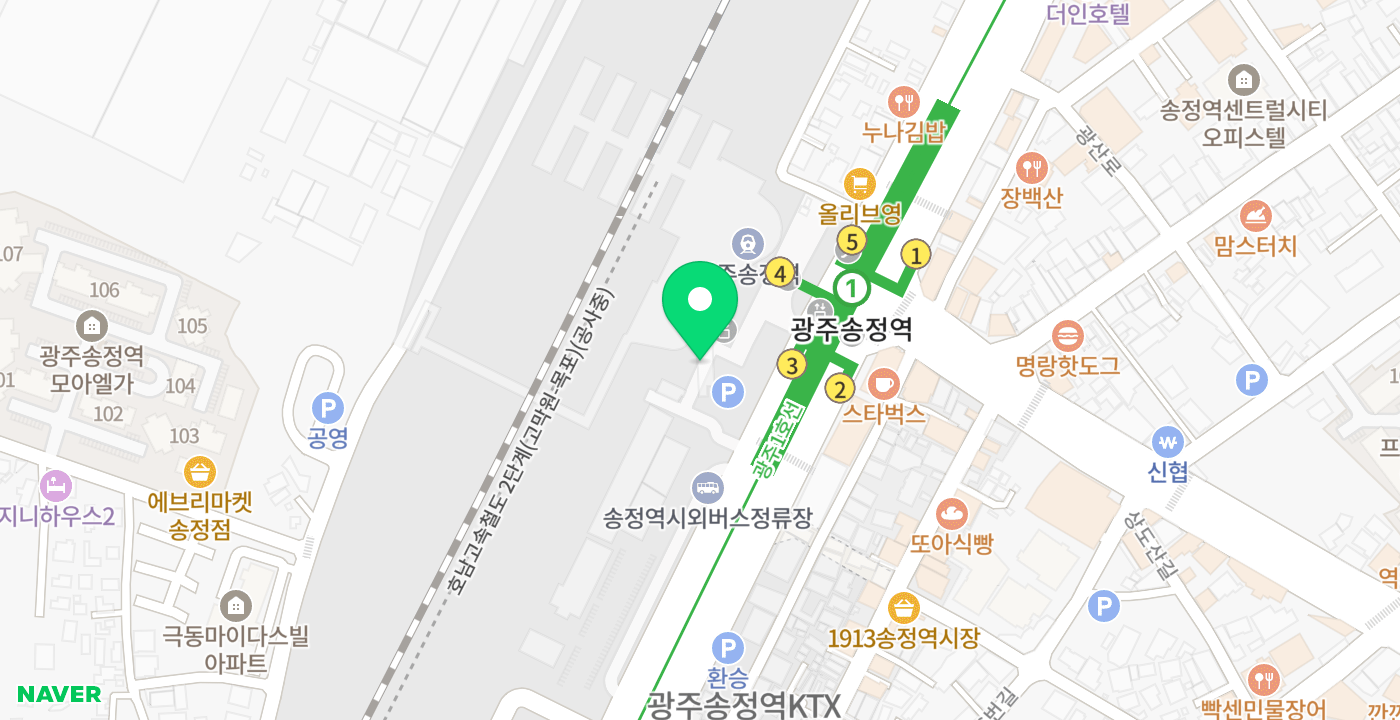 광주송정역사 위치 지도