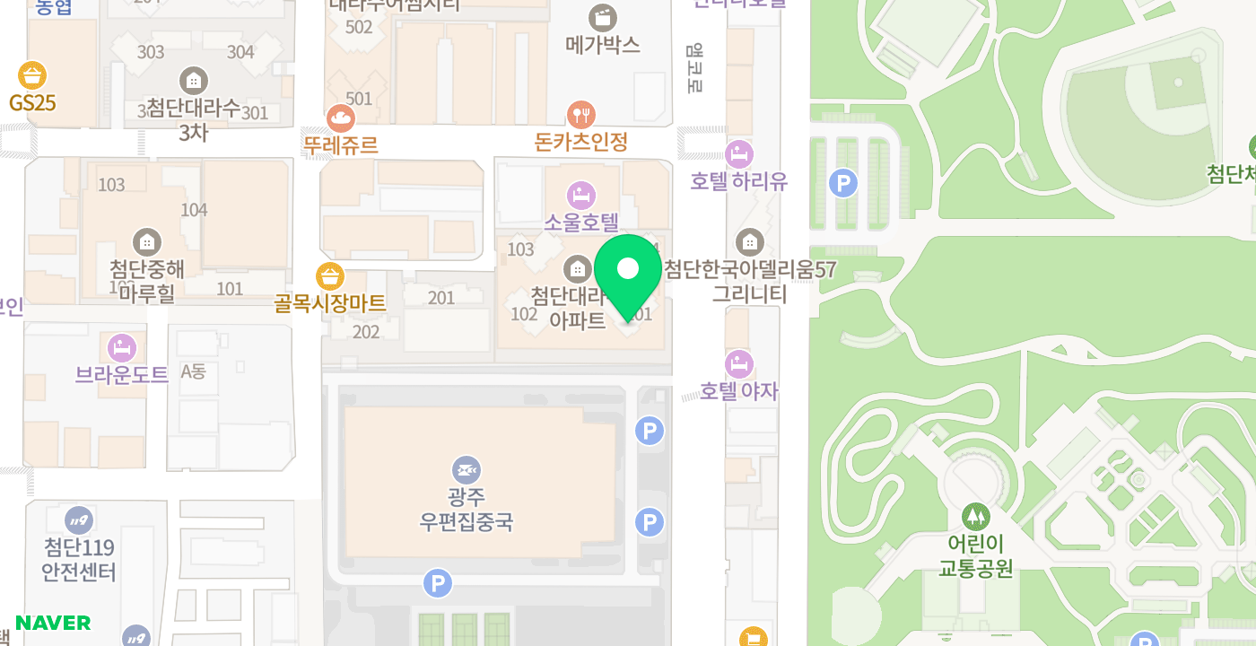 광주원예농협첨단미래지점 위치 지도