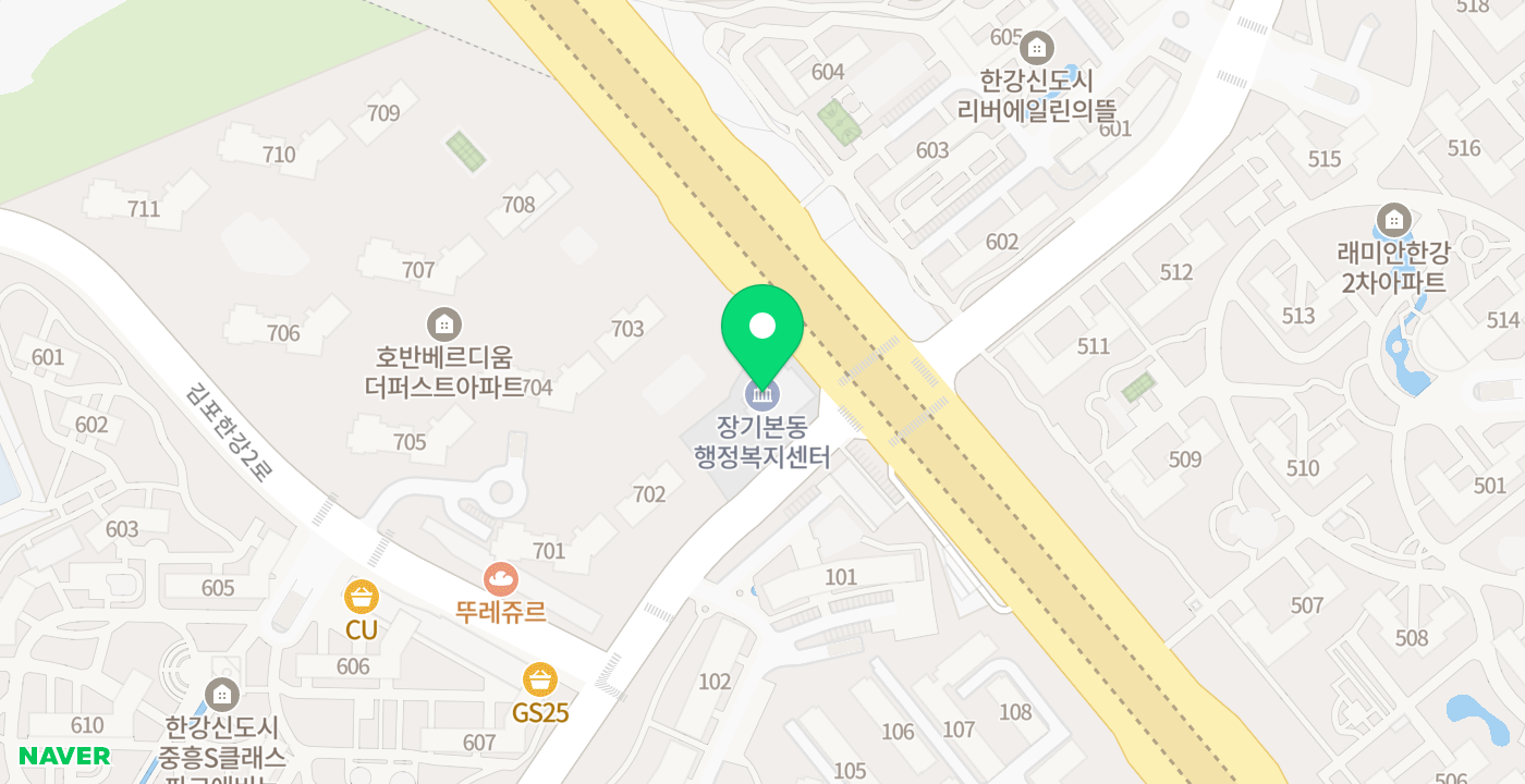 장기본동행정복지센터 위치 지도