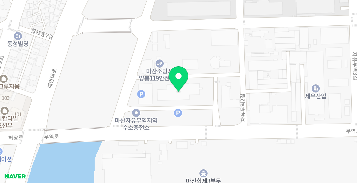 자유무역지역 위치 지도