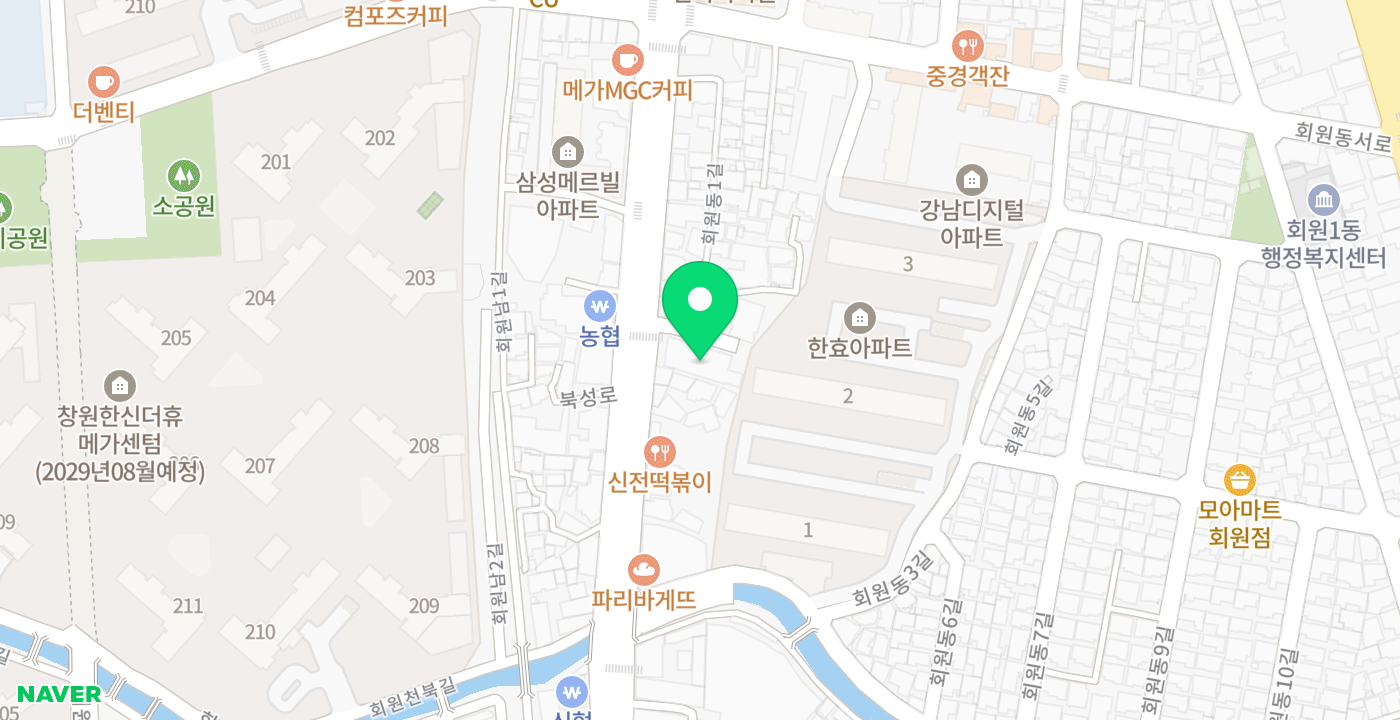 한효프라자상가 위치 지도