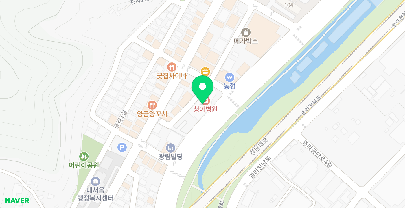 청아병원 위치 지도