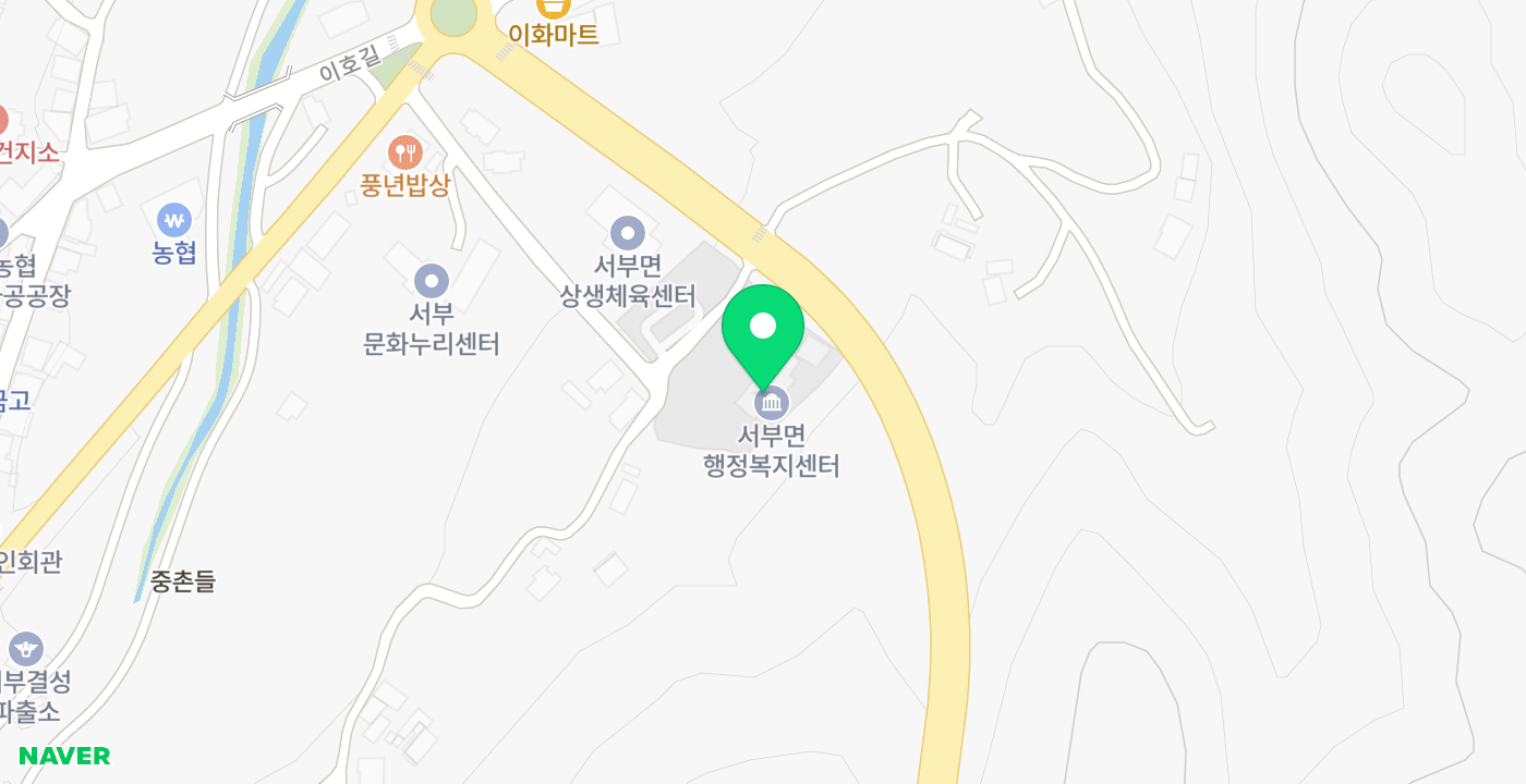 서부면 행정복지센터(24시 옥외용) 위치 지도