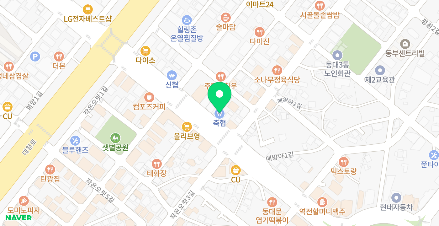 보령축협 동대지점 위치 지도