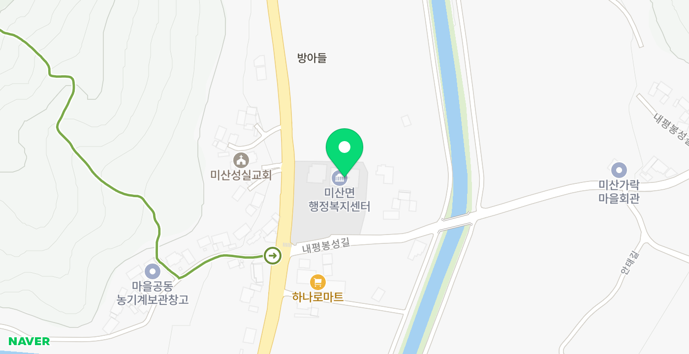 미산면 무인KIOSK 위치 지도