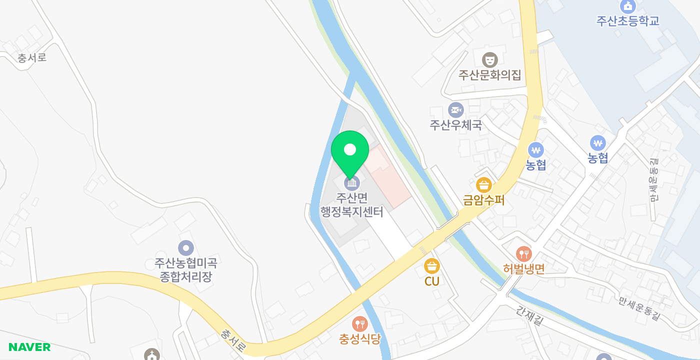 주산면 무인KIOSK 위치 지도