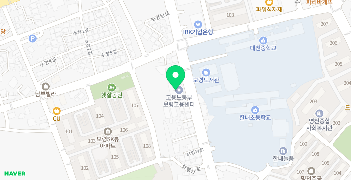 보령시고용복지센터_무인KIOSK 위치 지도