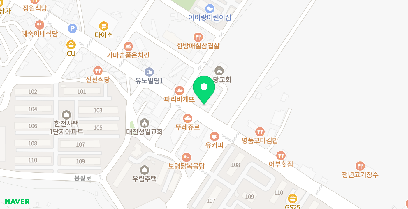 보령축협죽정지점 위치 지도