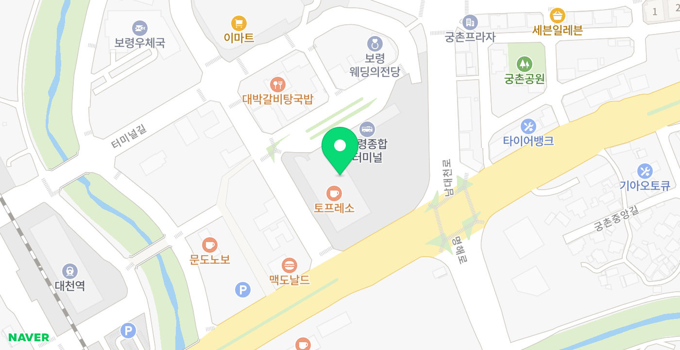 보령시대천터미날_무인 KIOSK 위치 지도