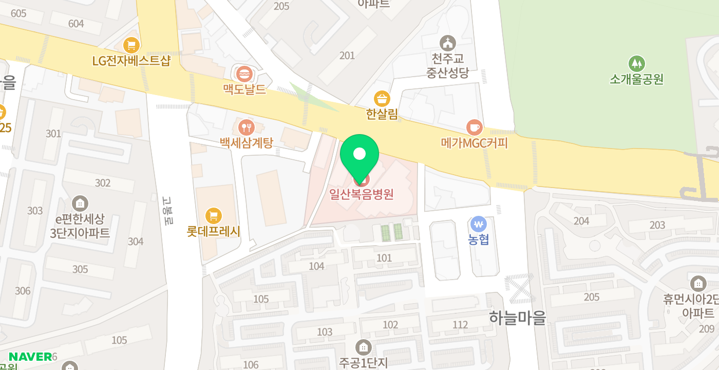 일산복음병원 위치 지도