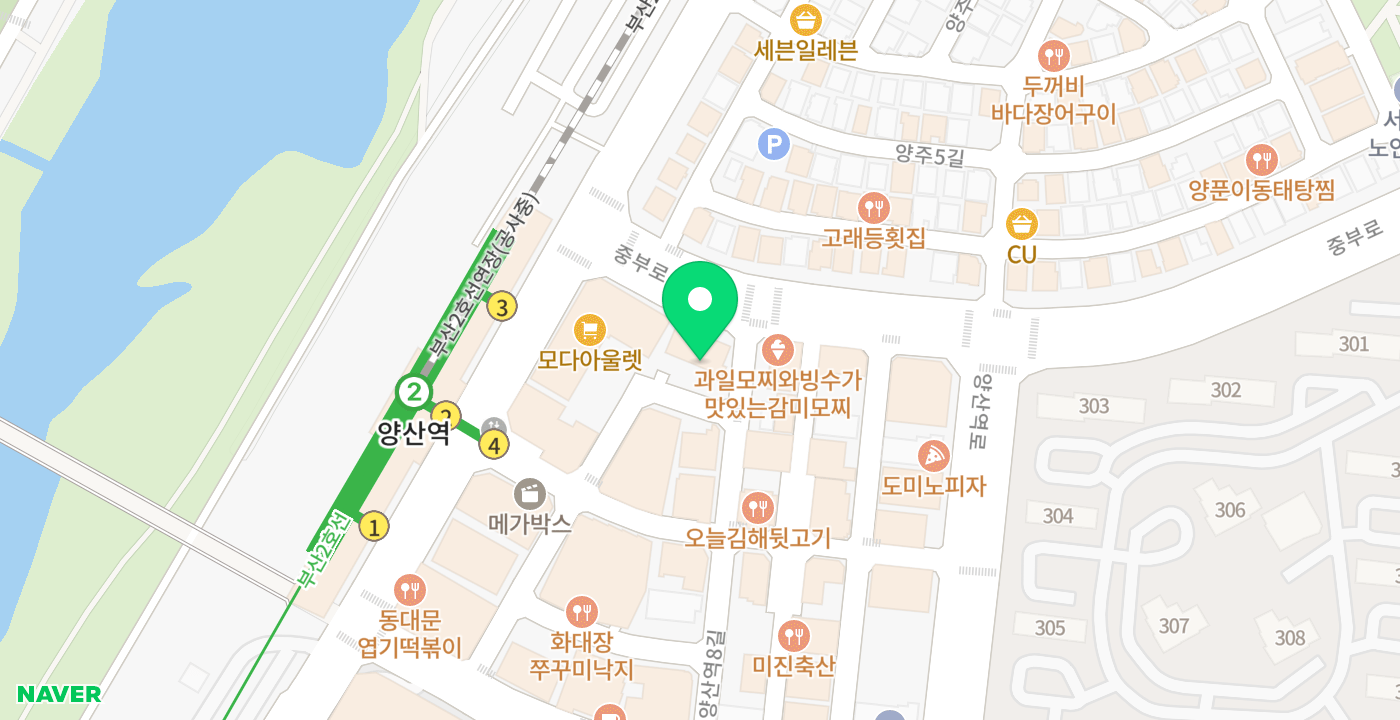 양산고용복지+센터 위치 지도