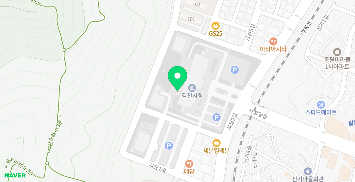 김천시 청사 앞(옥외) 위치 지도
