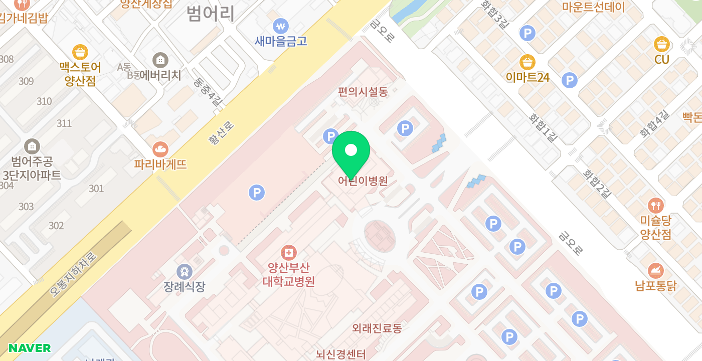 양산부산대학교병원 위치 지도