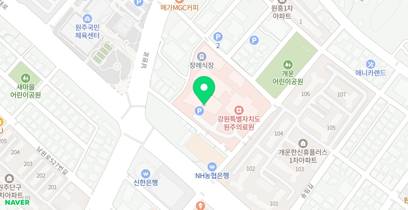 개운동 원주의료원 위치 지도