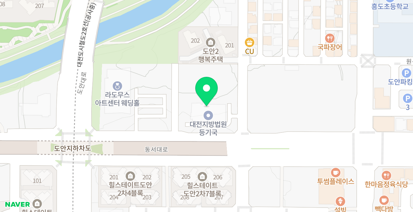 대전지방법원등기국 위치 지도