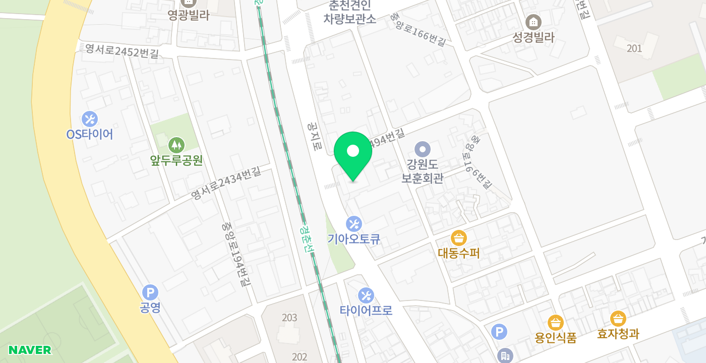 국민건강보험공단 춘천철원화천지사 위치 지도
