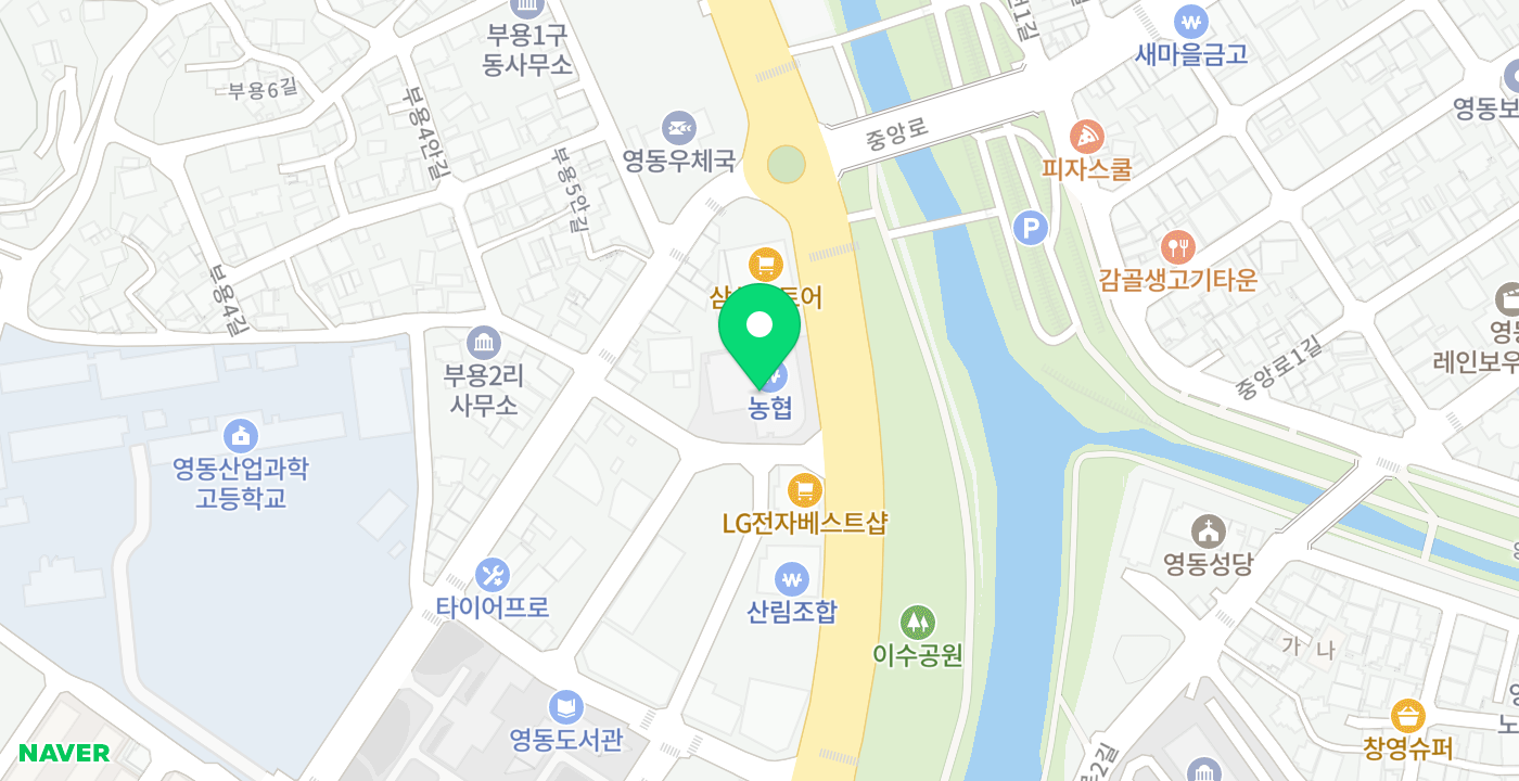 영동농협 365코너 위치 지도