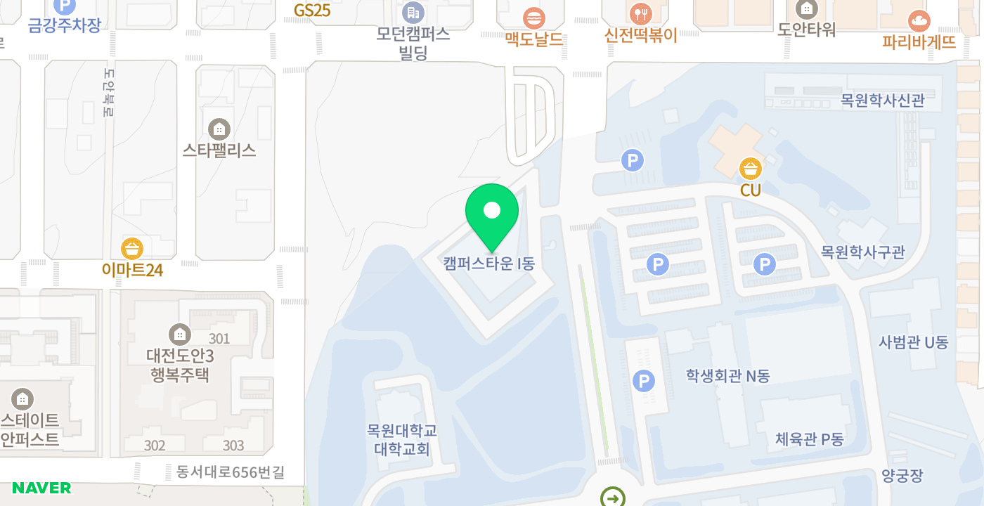 목원대학교 위치 지도