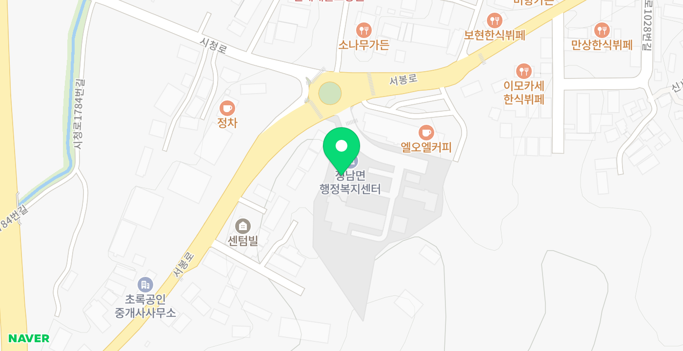 정남면사무소 위치 지도