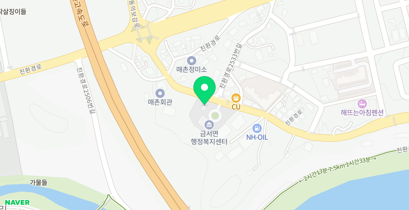 금서면 위치 지도