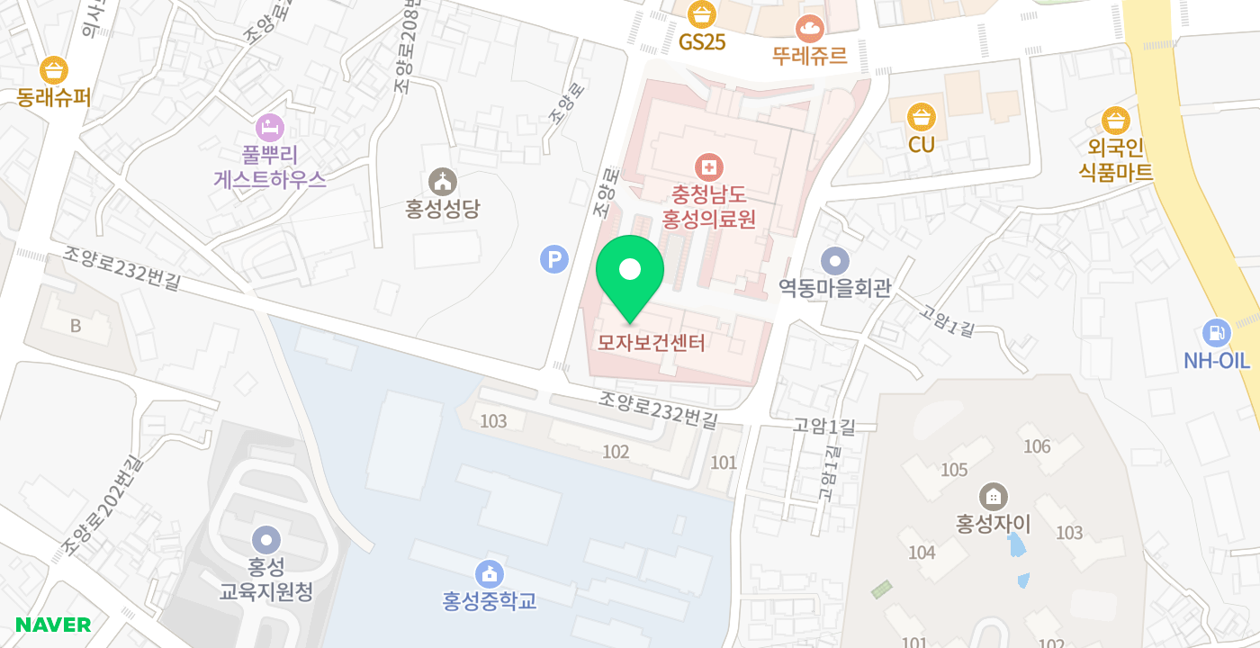 홍성의료원 위치 지도